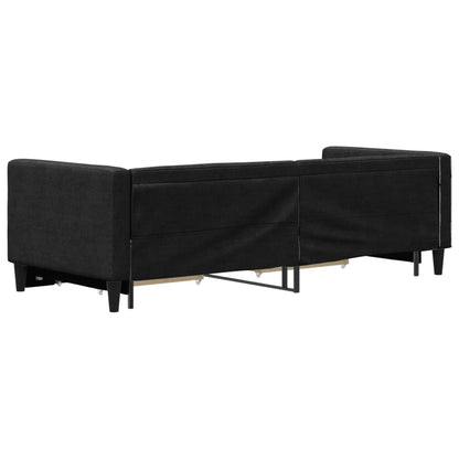 Divano Letto Estraibile con Cassetti Nero 80x200 cm in Tessuto - homemem39