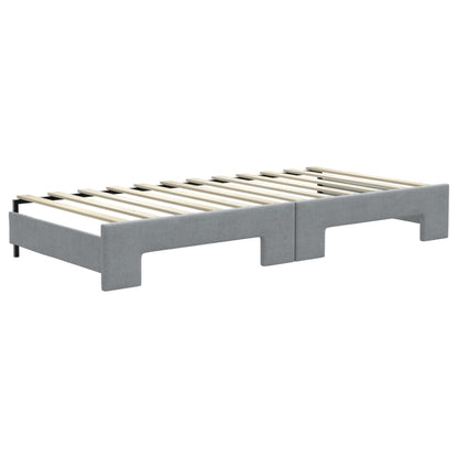 Divano Letto Estraibile Cassetti Grigio Chiaro 90x200cm Tessuto | homemem39