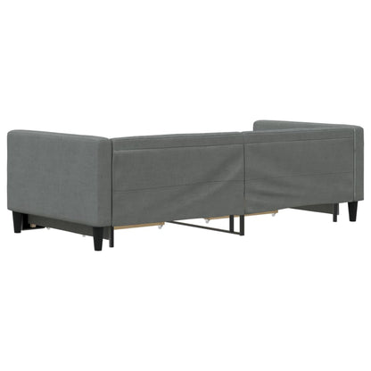 Divano Letto Estraibile Cassetti Grigio Scuro 90x200cm Tessuto | homemem39