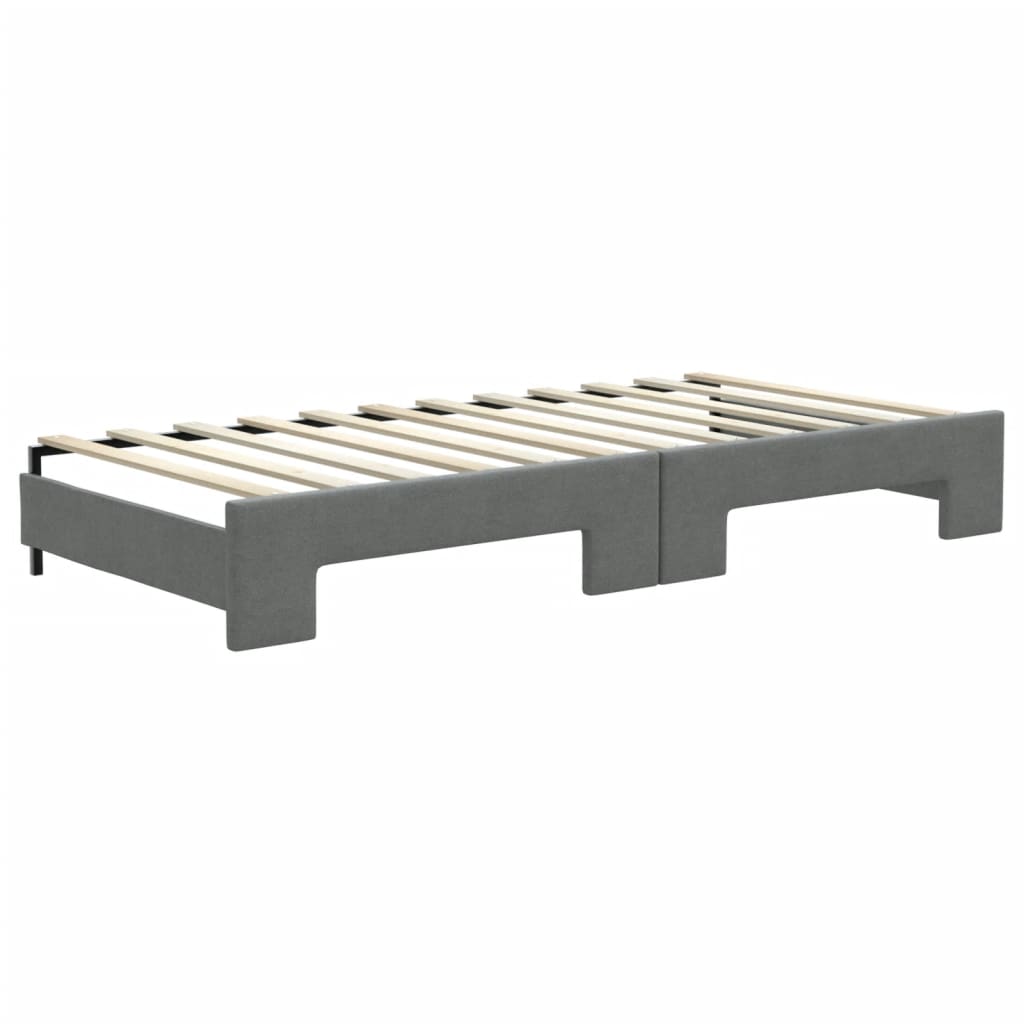 Divano Letto Estraibile Cassetti Grigio Scuro 90x200cm Tessuto | homemem39