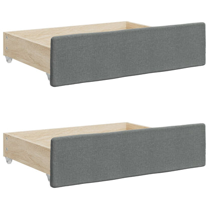 Divano Letto Estraibile Cassetti Grigio Scuro 90x200cm Tessuto | homemem39
