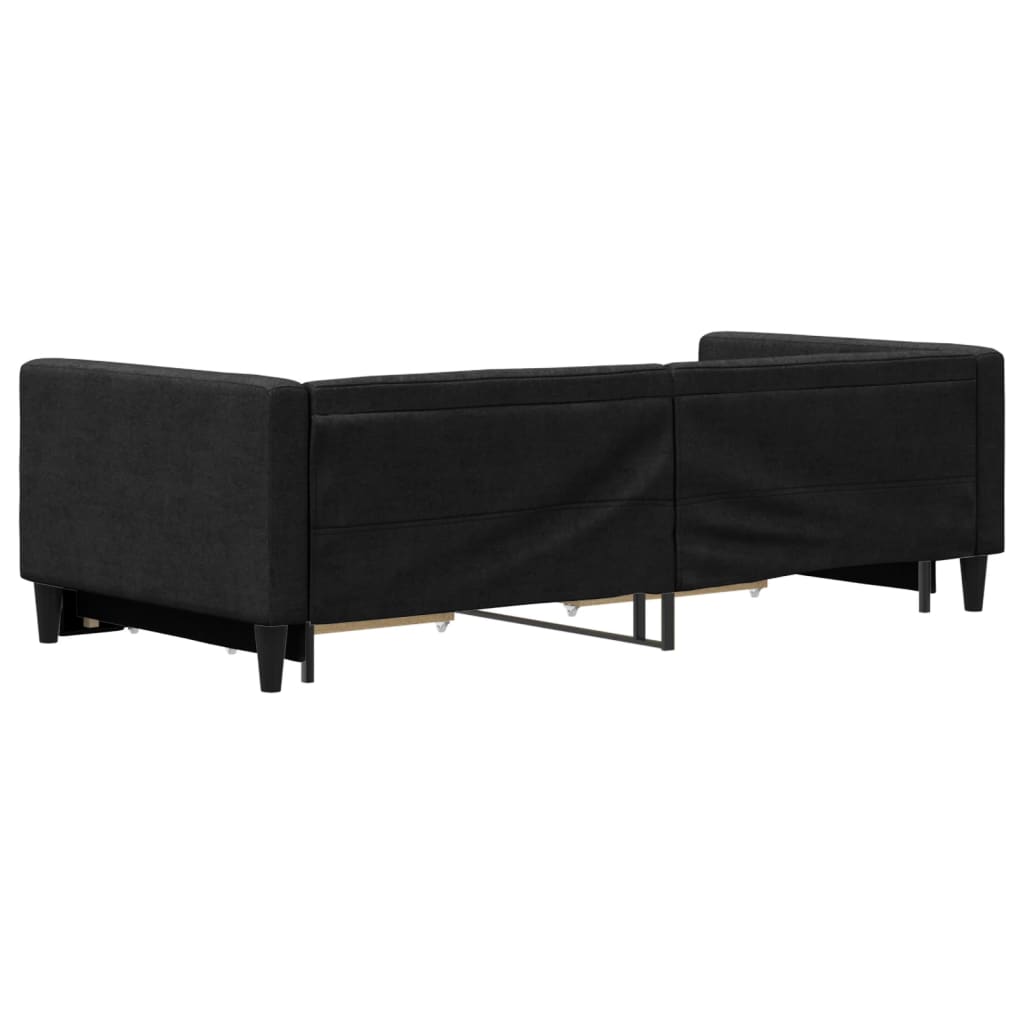 Divano Letto Estraibile con Cassetti Nero 90x200 cm in Tessuto - homemem39