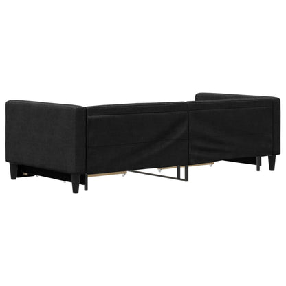 Divano Letto Estraibile con Cassetti Nero 90x200 cm in Tessuto - homemem39