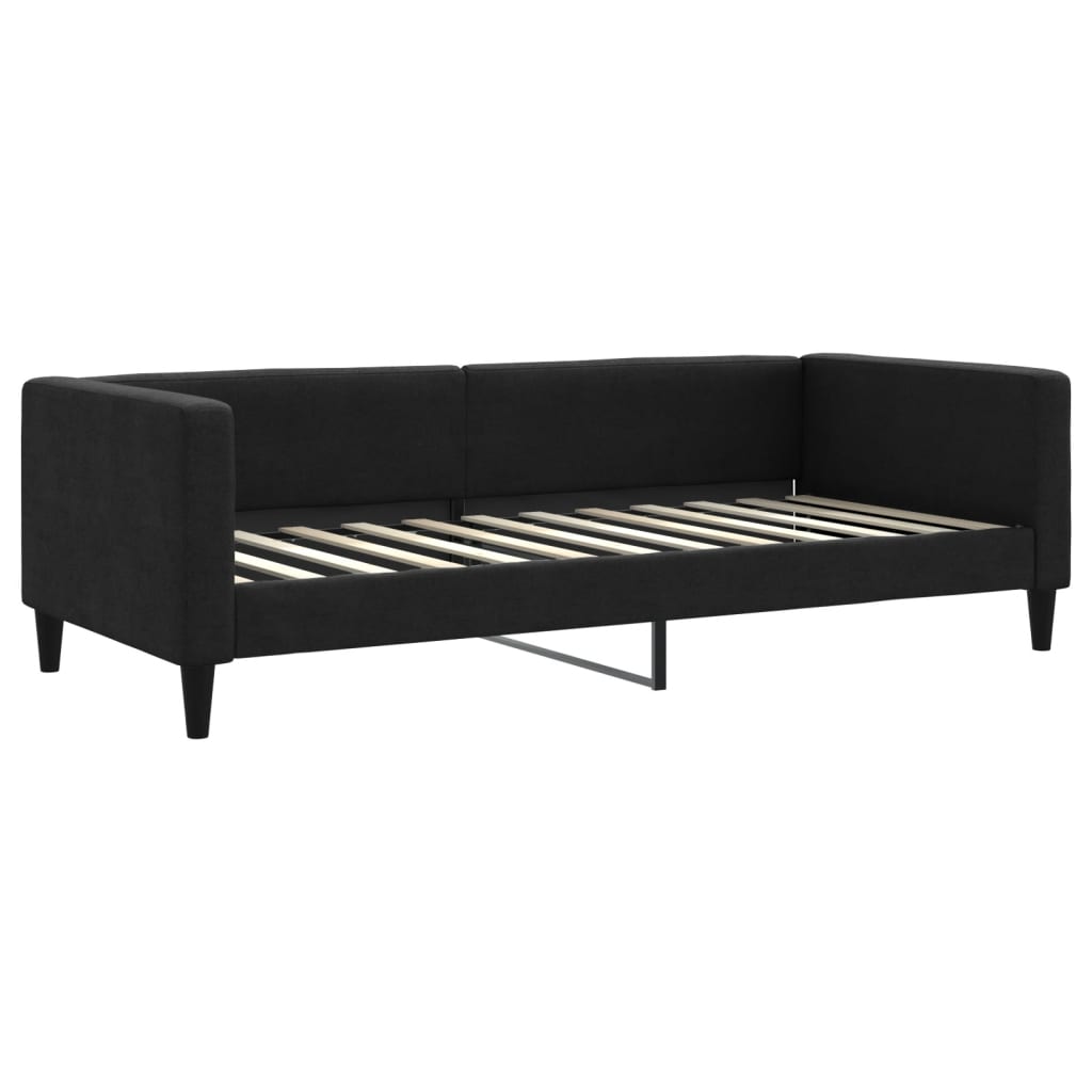 Divano Letto Estraibile con Cassetti Nero 90x200 cm in Tessuto - homemem39