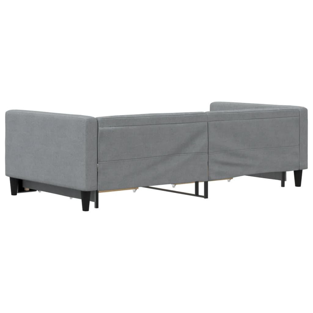 Divano Letto Estraibile Cassetti Grigio Chiaro 100x200 Tessuto - homemem39