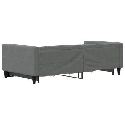 Divano Letto Estraibile Cassetti Grigio Scuro 100x200cm Tessuto - homemem39