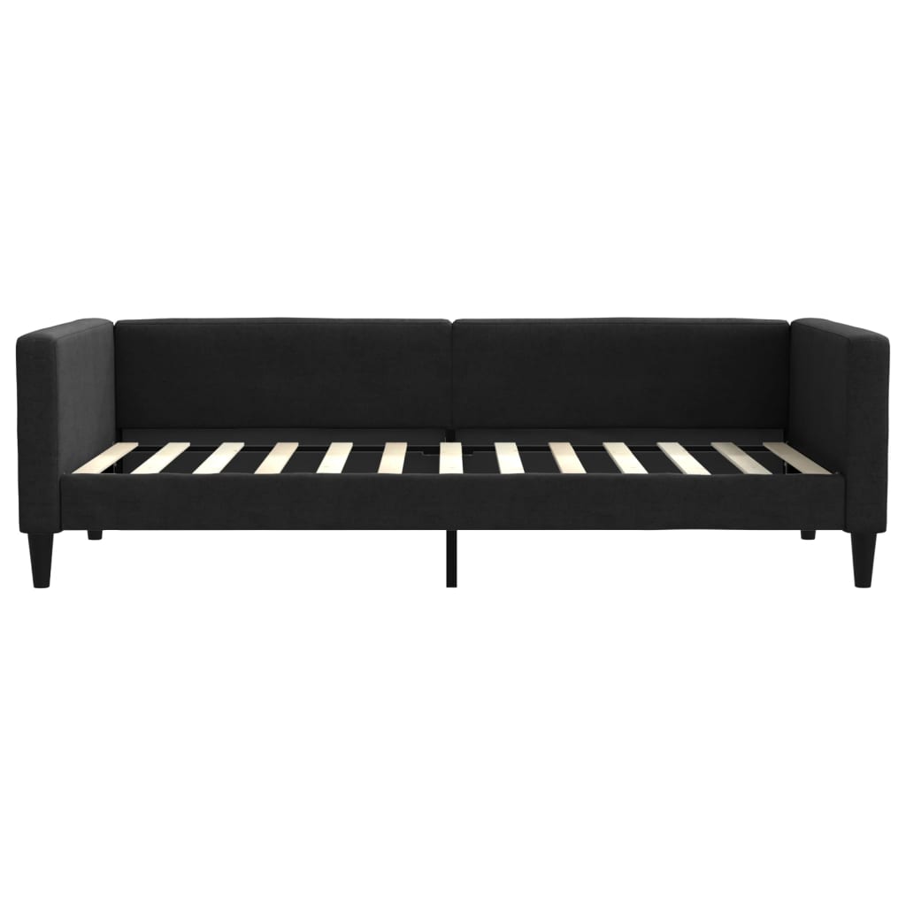 Divano Letto Estraibile con Cassetti Nero 100x200 cm in Tessuto
