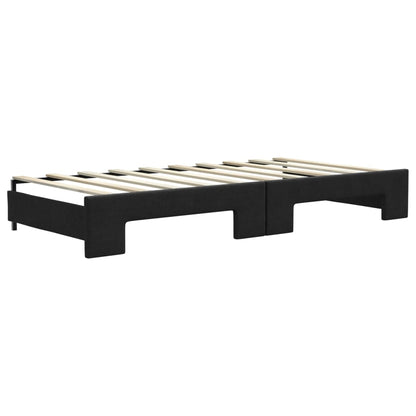 Divano Letto Estraibile con Cassetti Nero 90x190 cm in Tessuto - homemem39