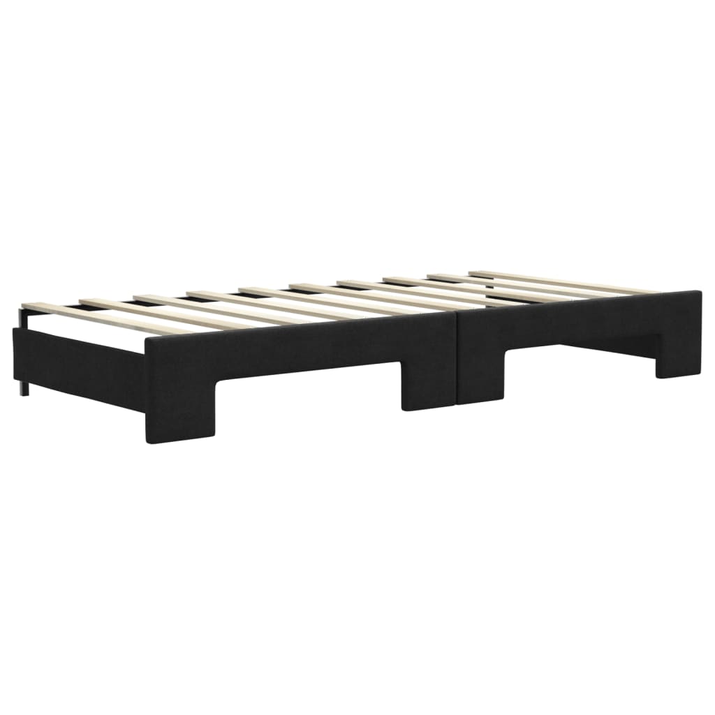 Divano Letto Estraibile con Cassetti Nero 90x190 cm in Tessuto - homemem39