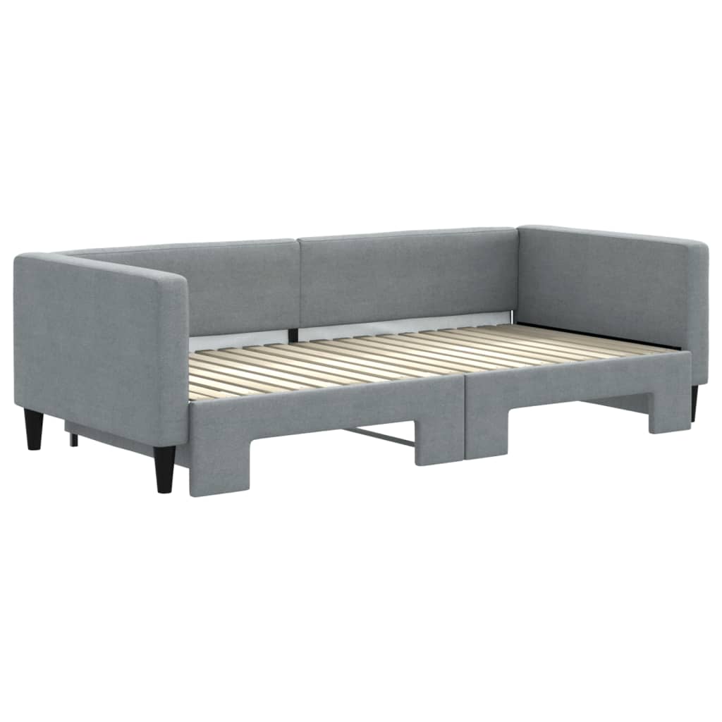Divano Letto con Letto Estraibile Grigio Chiaro 100x190 Tessuto | homemem39