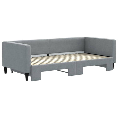 Divano Letto con Letto Estraibile Grigio Chiaro 100x190 Tessuto | homemem39