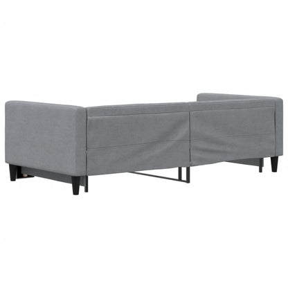 Divano Letto con Letto Estraibile Grigio Chiaro 100x190 Tessuto