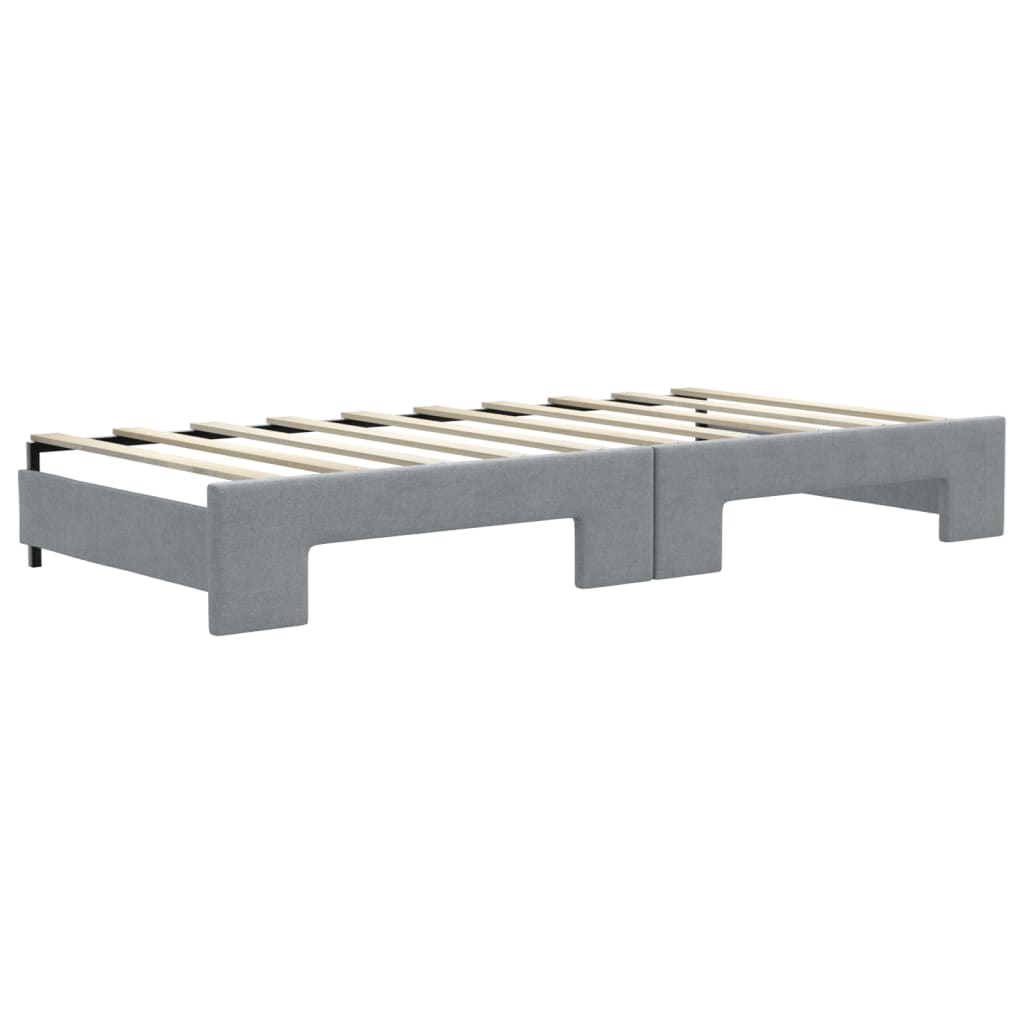 Divano Letto con Letto Estraibile Grigio Chiaro 100x190 Tessuto | homemem39