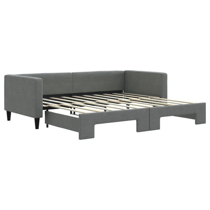 Divano Letto Letto Estraibile Grigio Scuro 100x190 cm Tessuto