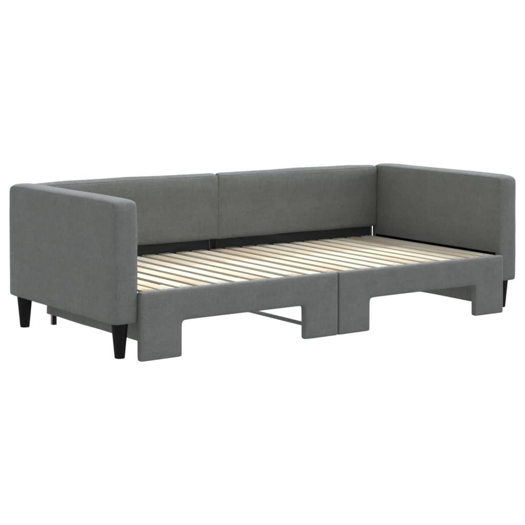 Divano Letto Letto Estraibile Grigio Scuro 100x190 cm Tessuto | homemem39