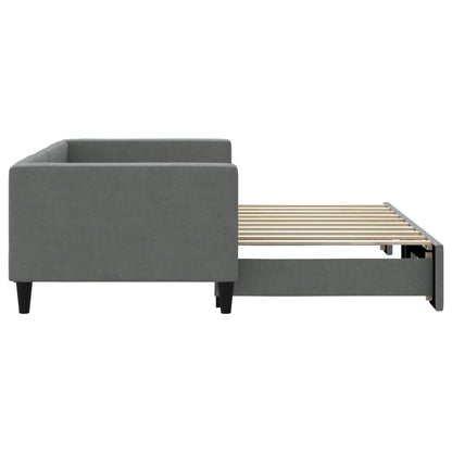 Divano Letto Letto Estraibile Grigio Scuro 100x190 cm Tessuto