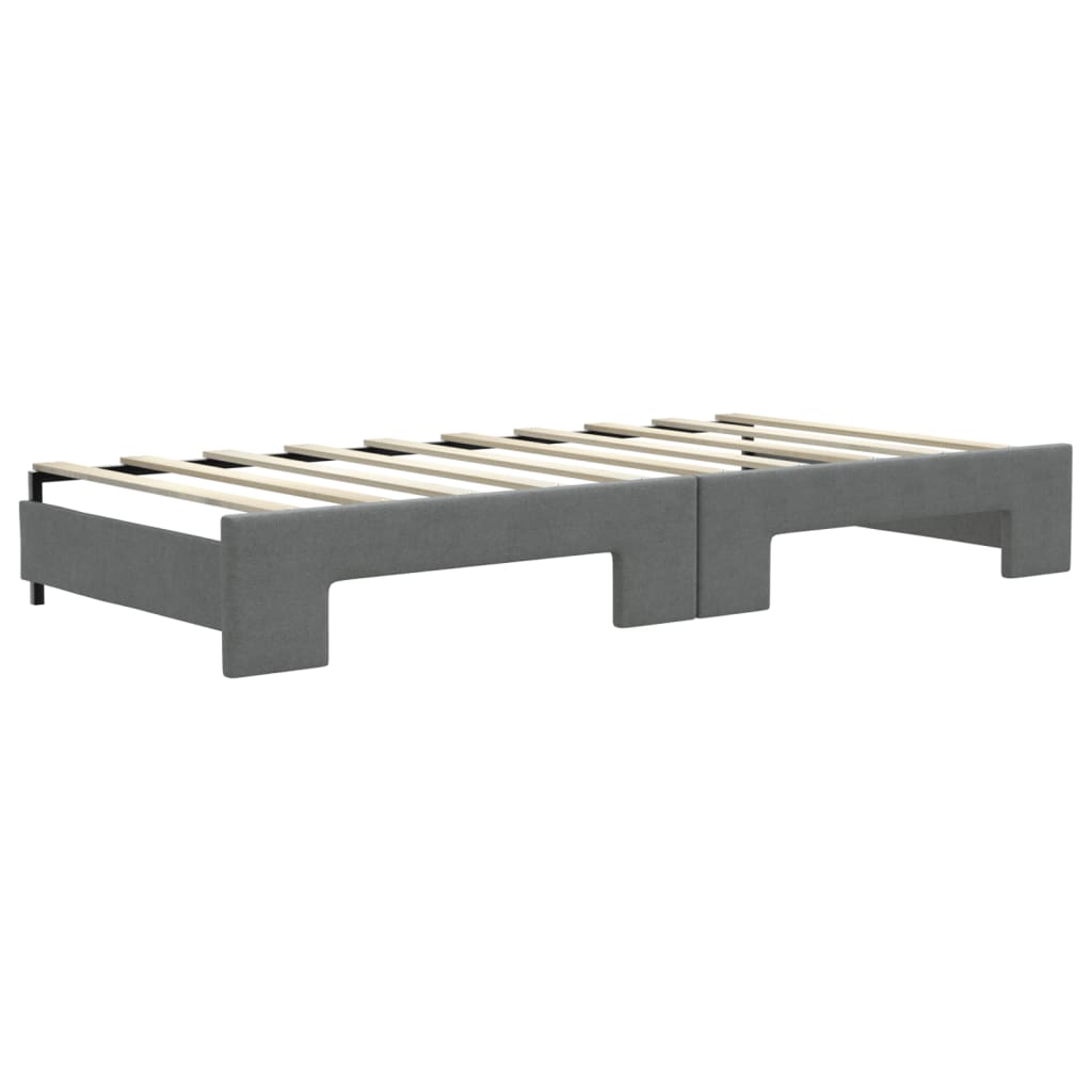 Divano Letto Letto Estraibile Grigio Scuro 100x190 cm Tessuto | homemem39
