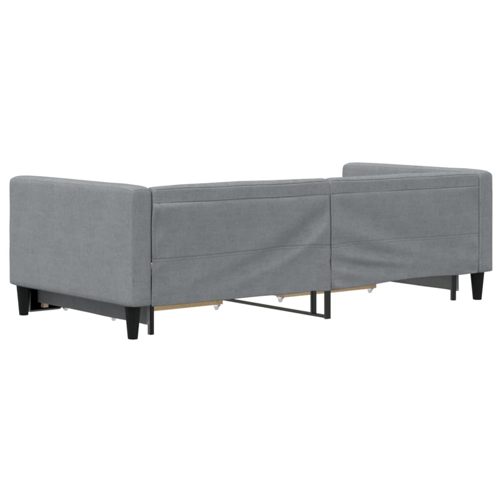 Divano Letto Estraibile Cassetti Grigio Chiaro 100x190 Tessuto | homemem39
