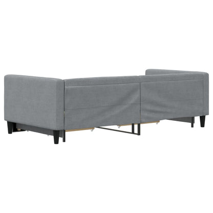 Divano Letto Estraibile Cassetti Grigio Chiaro 100x190 Tessuto | homemem39