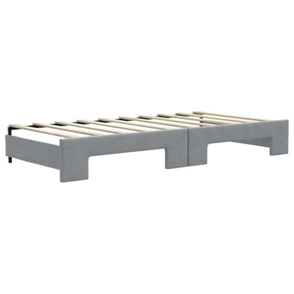 Divano Letto Estraibile Cassetti Grigio Chiaro 100x190 Tessuto | homemem39