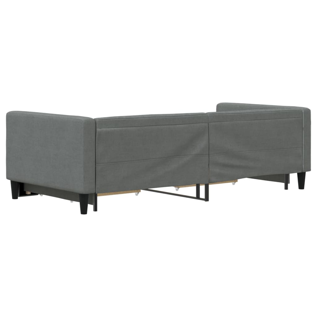 Divano Letto Estraibile Cassetti Grigio Scuro 100x190 Tessuto | homemem39