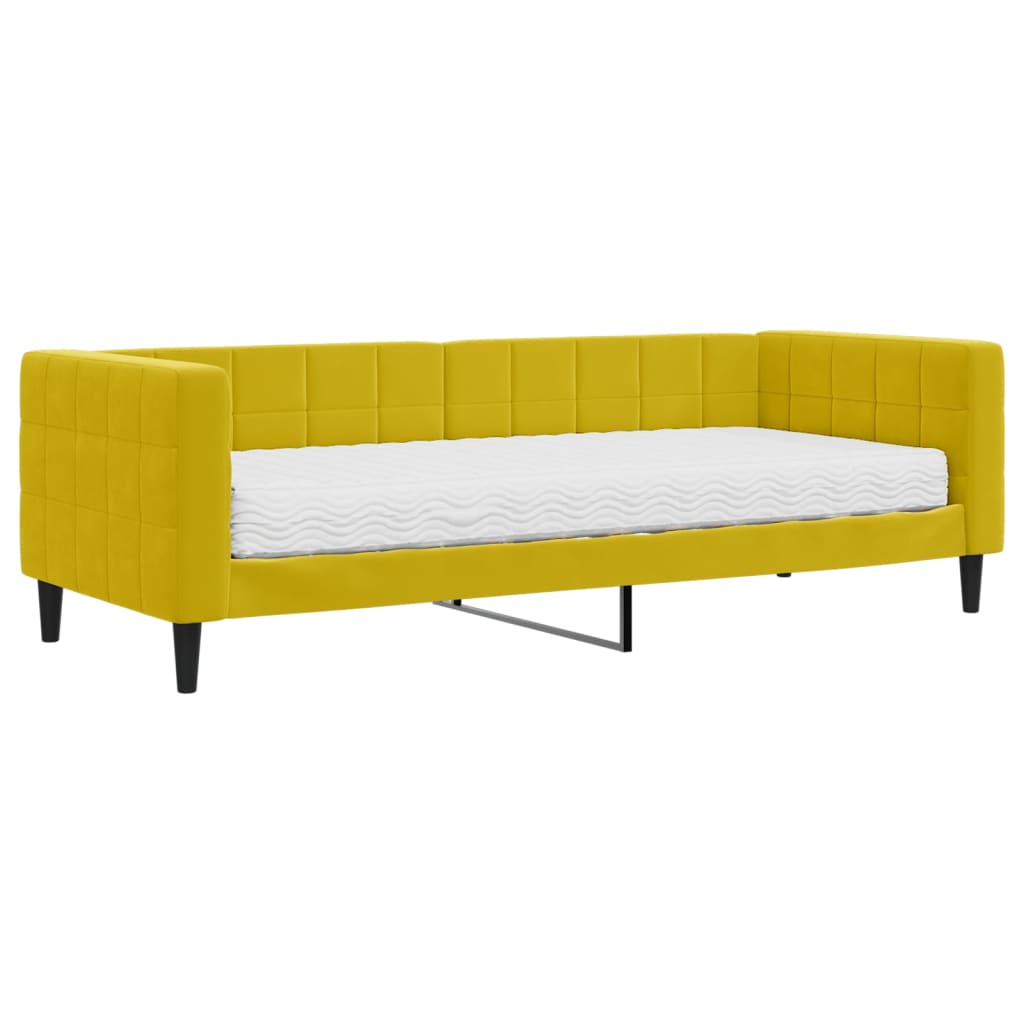 Divano Letto con Materasso Giallo 80x200 cm in Velluto - homemem39