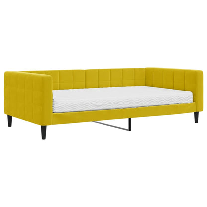 Divano Letto con Materasso Giallo 100x200 cm in Velluto - homemem39
