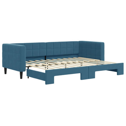 Divano Letto con Letto Estraibile Blu 80x200 cm in Velluto - homemem39