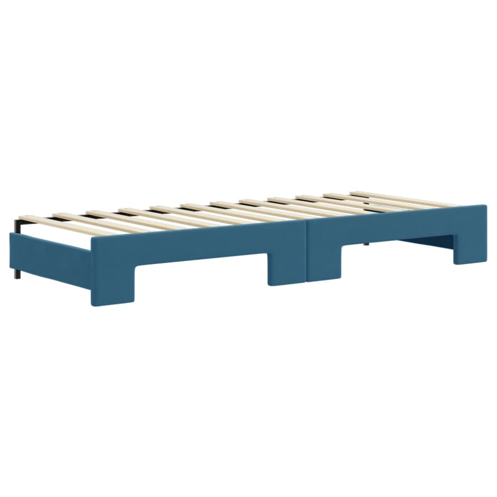 Divano Letto con Letto Estraibile Blu 80x200 cm in Velluto - homemem39