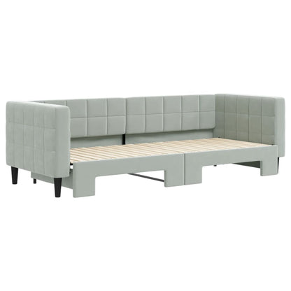 Divano Letto con Letto Estraibile Grigio Chiaro 80x200 Velluto - homemem39