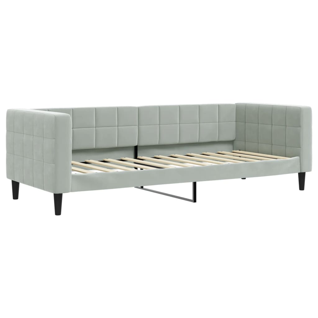 Divano Letto con Letto Estraibile Grigio Chiaro 80x200 Velluto - homemem39