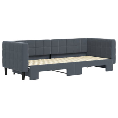 Divano Letto con Letto Estraibile Grigio Scuro 80x200cm Velluto | homemem39