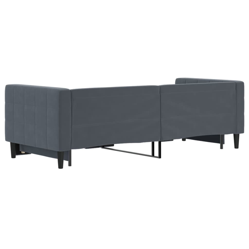 Divano Letto con Letto Estraibile Grigio Scuro 80x200cm Velluto | homemem39