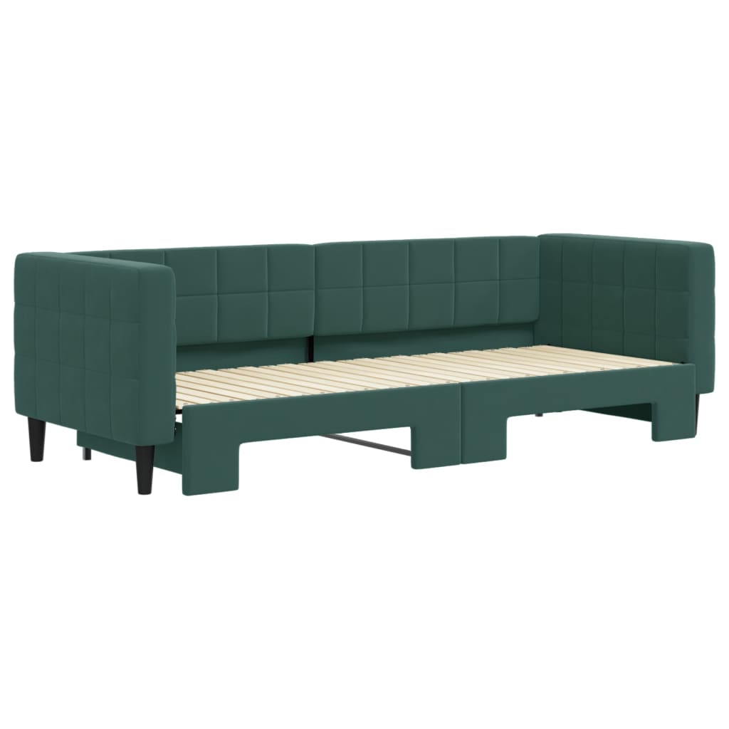 Divano Letto con Letto Estraibile Verde Scuro 80x200cm Velluto - homemem39
