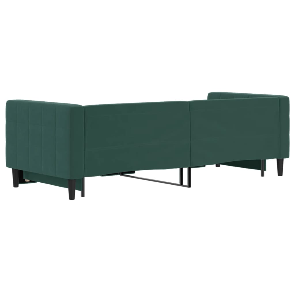 Divano Letto con Letto Estraibile Verde Scuro 80x200cm Velluto - homemem39