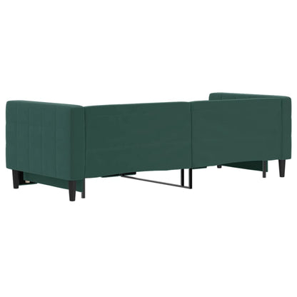 Divano Letto con Letto Estraibile Verde Scuro 80x200cm Velluto - homemem39