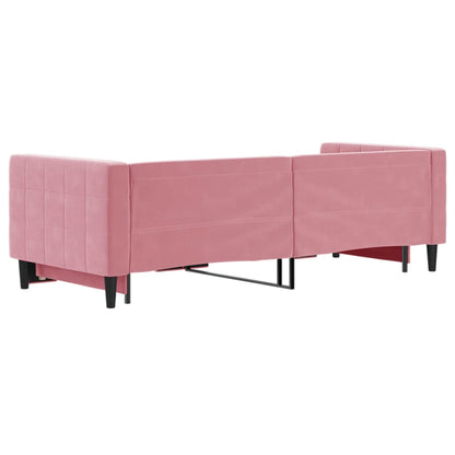 Divano Letto con Letto Estraibile Rosa 80x200 cm in Velluto - homemem39
