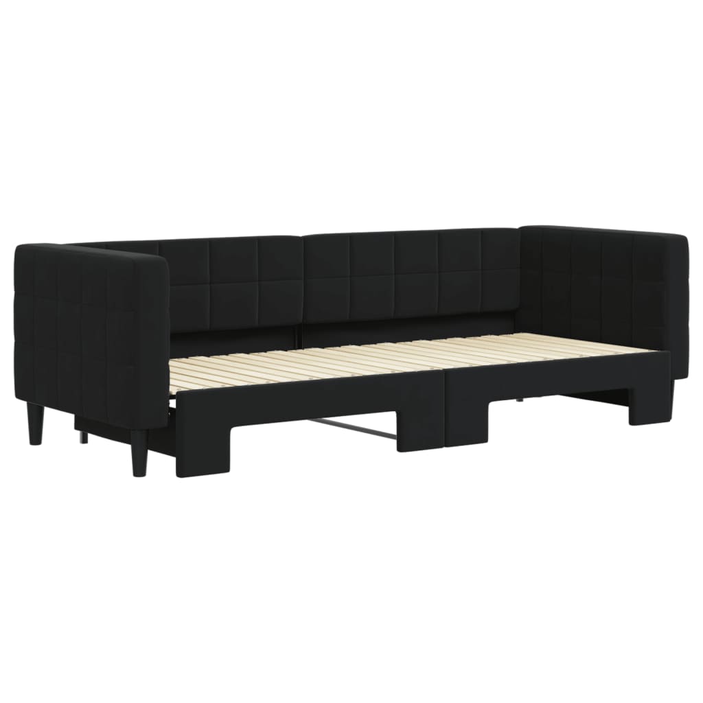 Divano Letto con Letto Estraibile Nero 80x200 cm in Velluto | homemem39