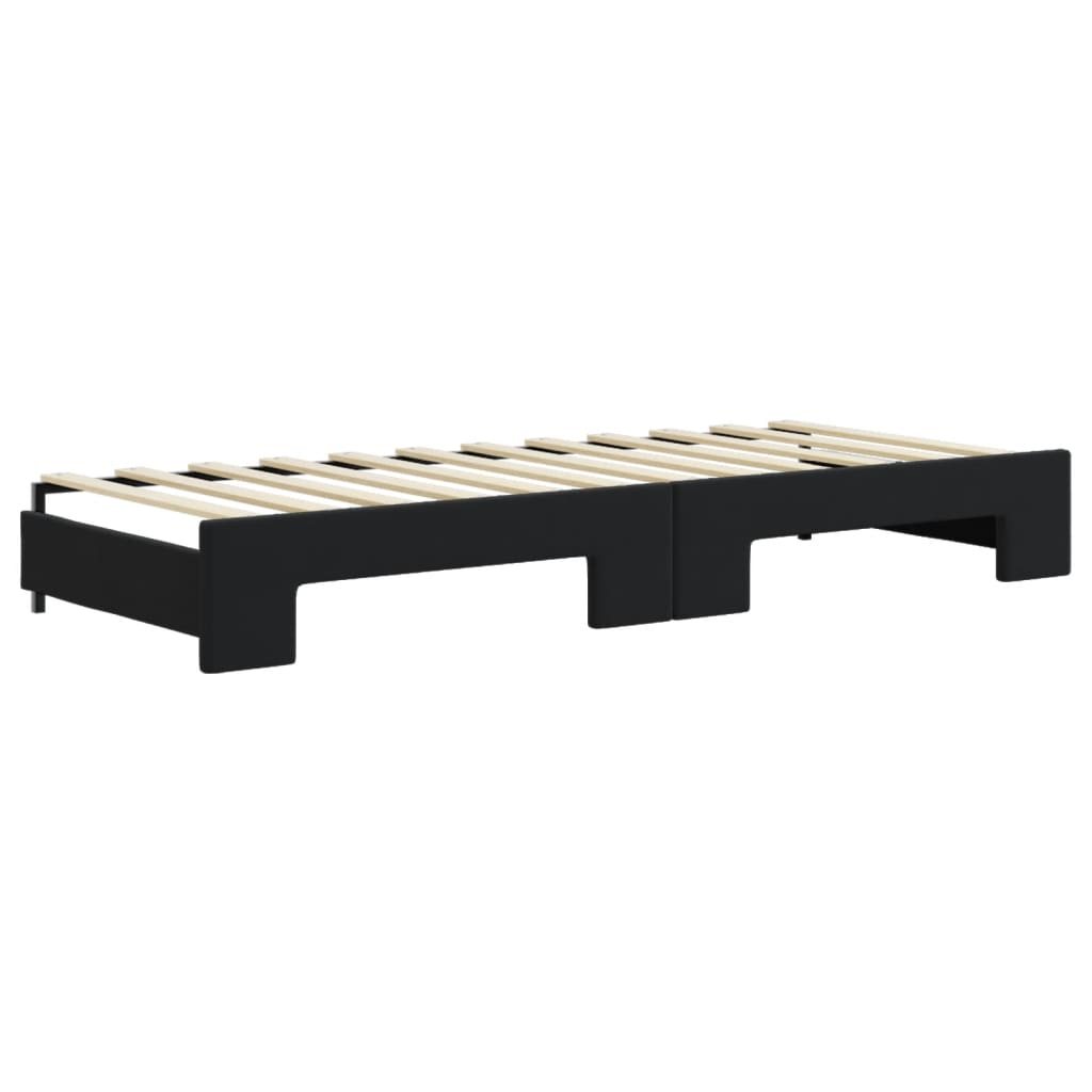 Divano Letto con Letto Estraibile Nero 80x200 cm in Velluto | homemem39