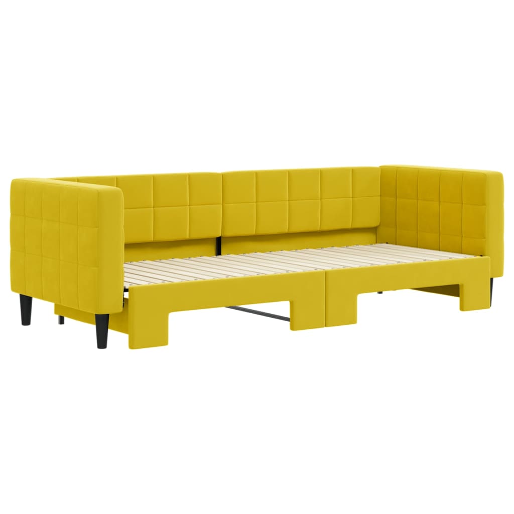 Divano Letto con Letto Estraibile Giallo 80x200 cm in Velluto - homemem39