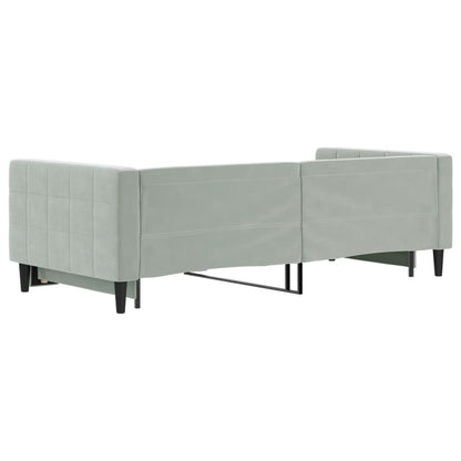Divano Letto con Letto Estraibile Grigio Chiaro 90x200 Velluto - homemem39