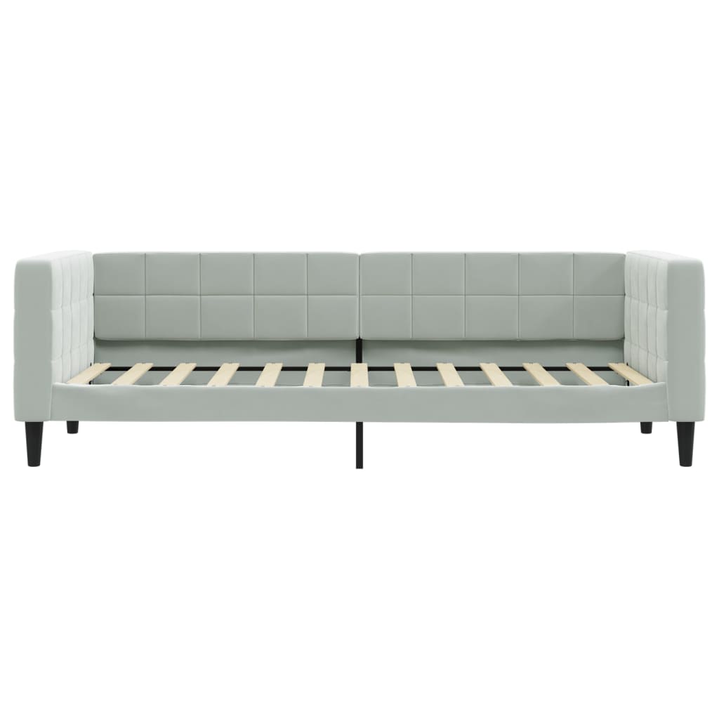 Divano Letto con Letto Estraibile Grigio Chiaro 90x200 Velluto - homemem39