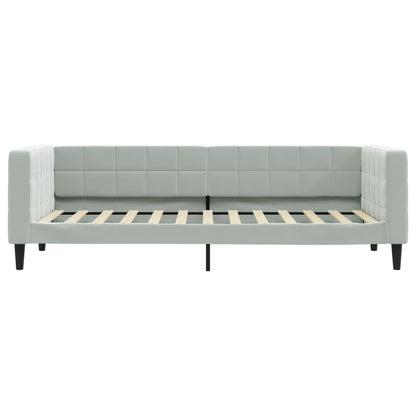 Divano Letto con Letto Estraibile Grigio Chiaro 90x200 Velluto - homemem39