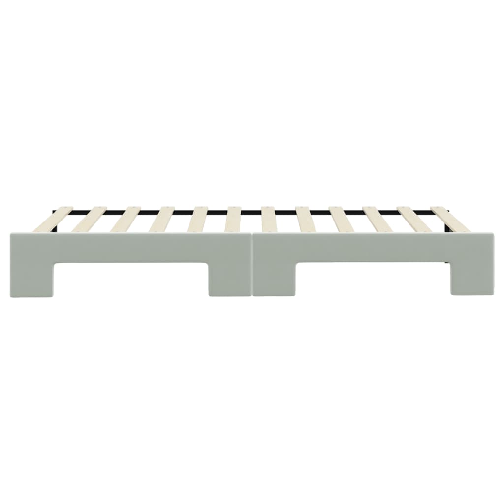 Divano Letto con Letto Estraibile Grigio Chiaro 90x200 Velluto - homemem39