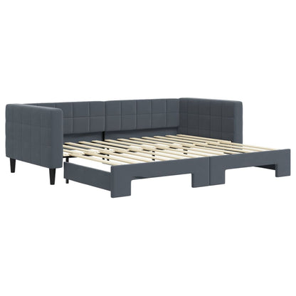Divano Letto con Letto Estraibile Grigio Scuro 90x200cm Velluto - homemem39