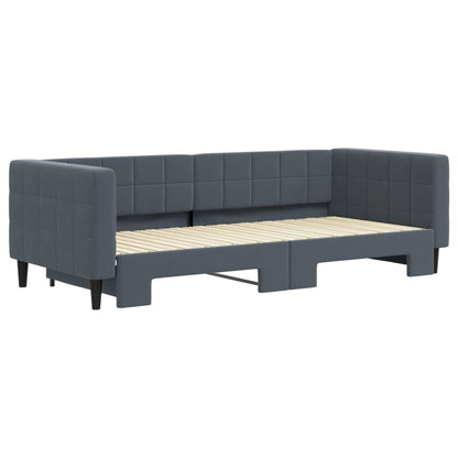 Divano Letto con Letto Estraibile Grigio Scuro 90x200cm Velluto - homemem39