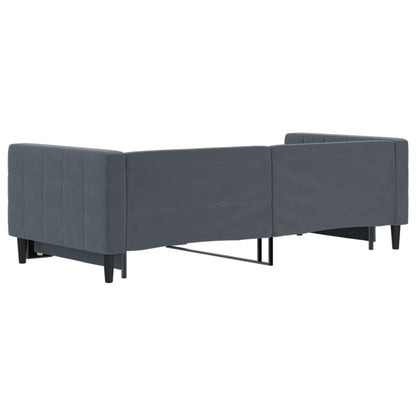 Divano Letto con Letto Estraibile Grigio Scuro 90x200cm Velluto - homemem39