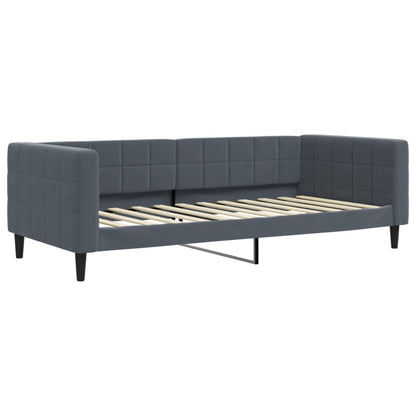 Divano Letto con Letto Estraibile Grigio Scuro 90x200cm Velluto - homemem39