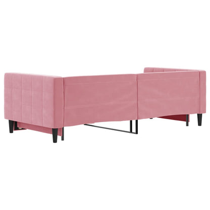 Divano Letto con Letto Estraibile Rosa 90x200 cm in Velluto - homemem39