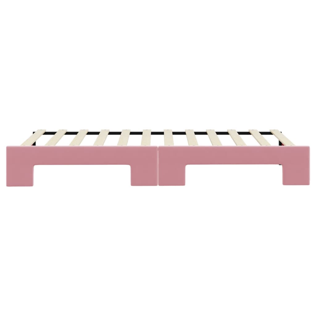 Divano Letto con Letto Estraibile Rosa 90x200 cm in Velluto - homemem39